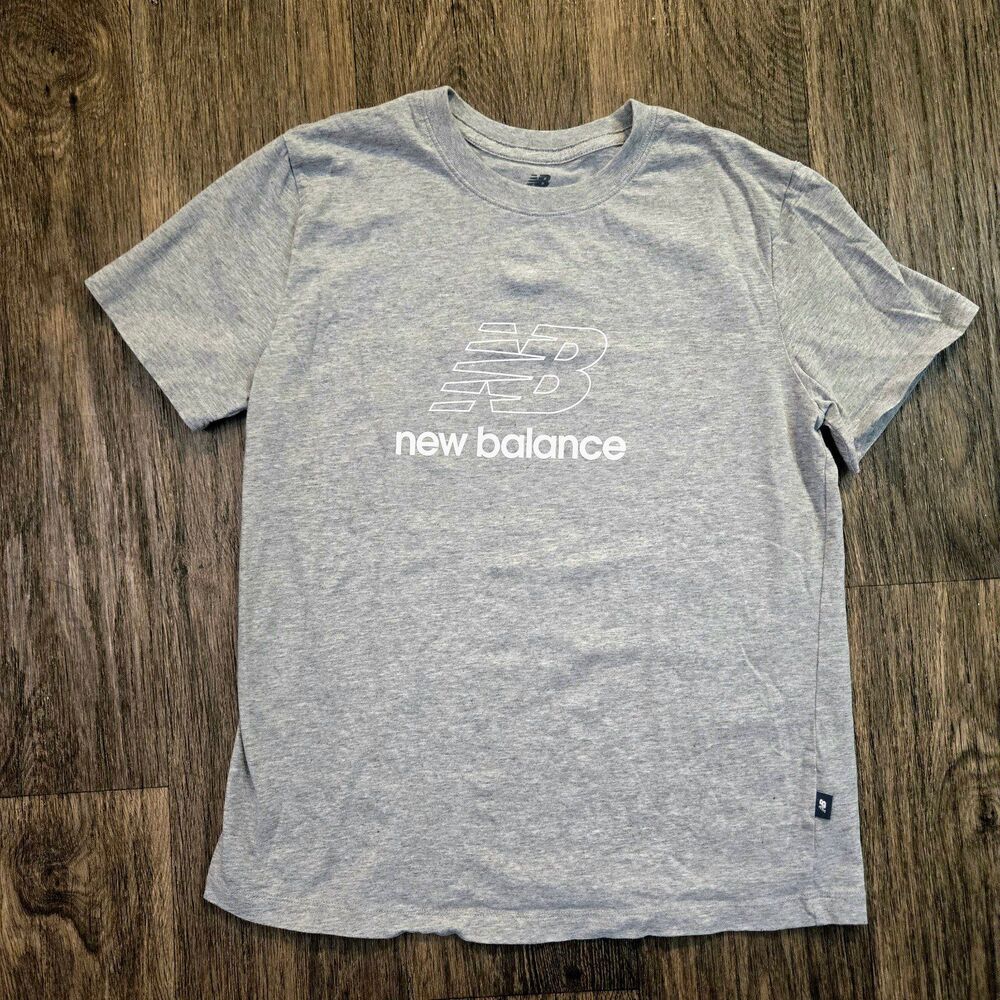 New Balance Logo Pro Classic running tee Gray Casual Cotton t-Shirt Men's Sm